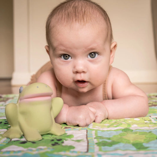 Gemba Frog Organic Natural Rubber Teether & Rattle