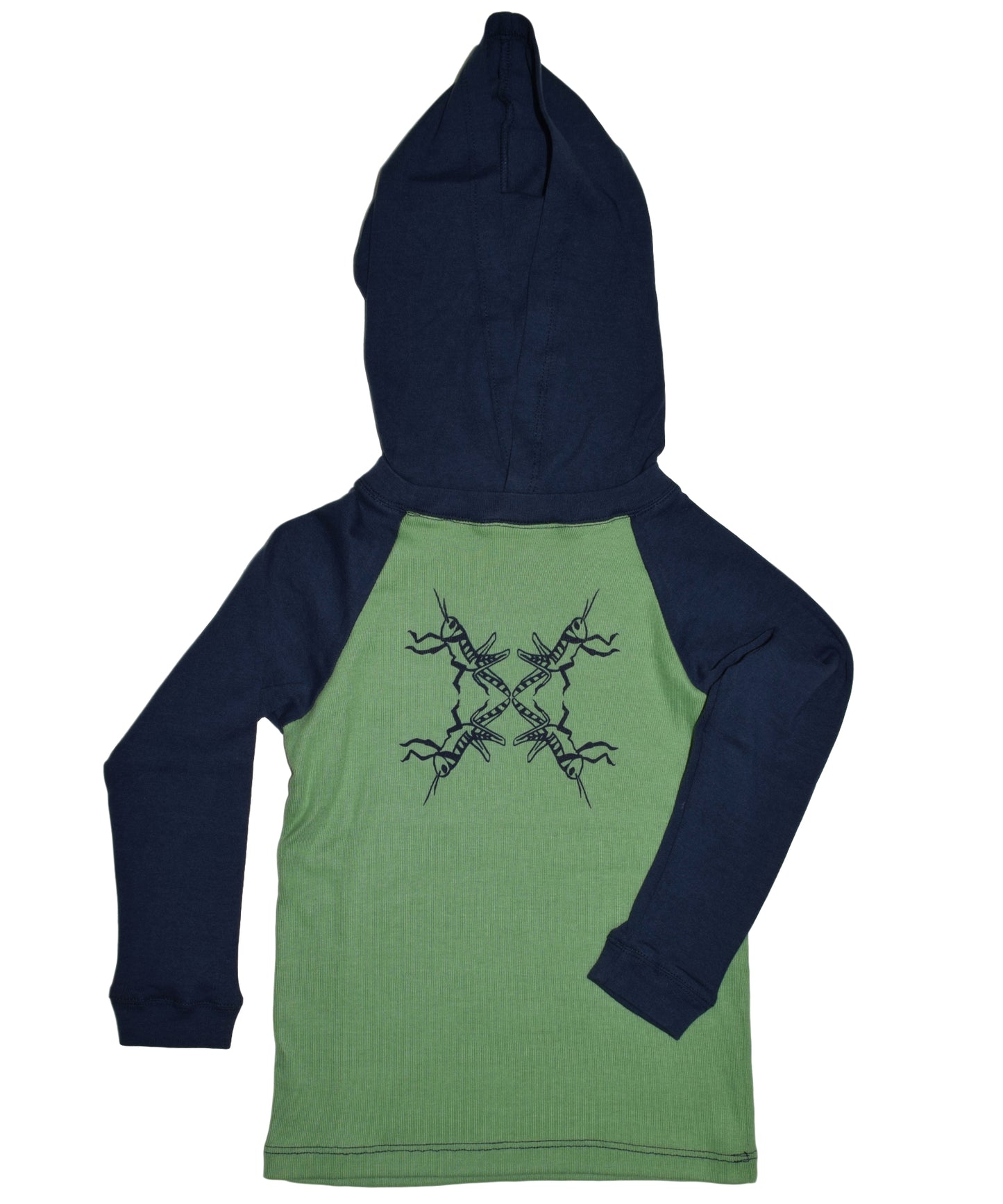 Grasshopper Print Hooded Raglan