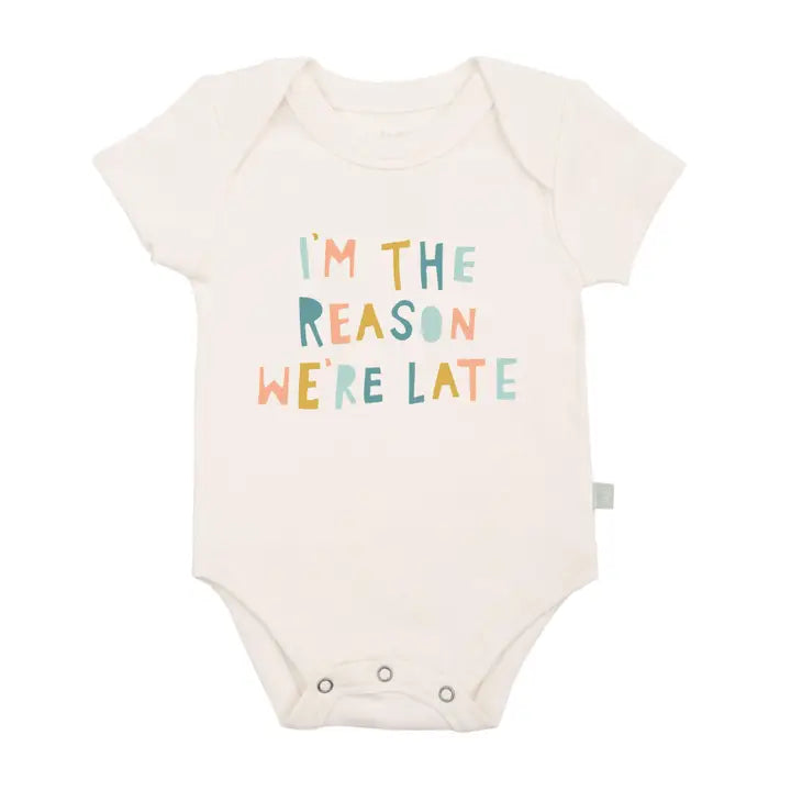I'm the reason we're late Organic Graphic Bodysuit