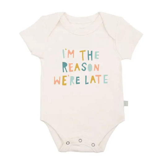 I'm the reason we're late Organic Graphic Bodysuit