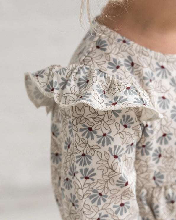 Mika Armhole Ruffle Long Sleeve Dress- Pamela Floral