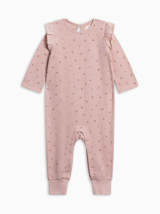 Mila Waffle Knit Flutter Sleeve Romper