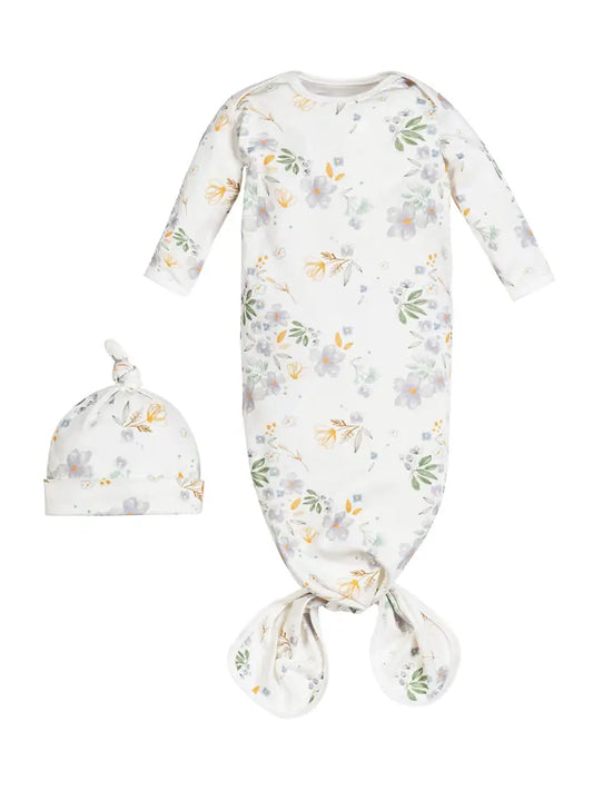 Modern Daisy Knotted Gown & Hat Set