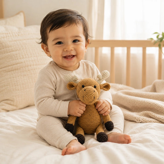 Organic Cotton Moose Rattle
