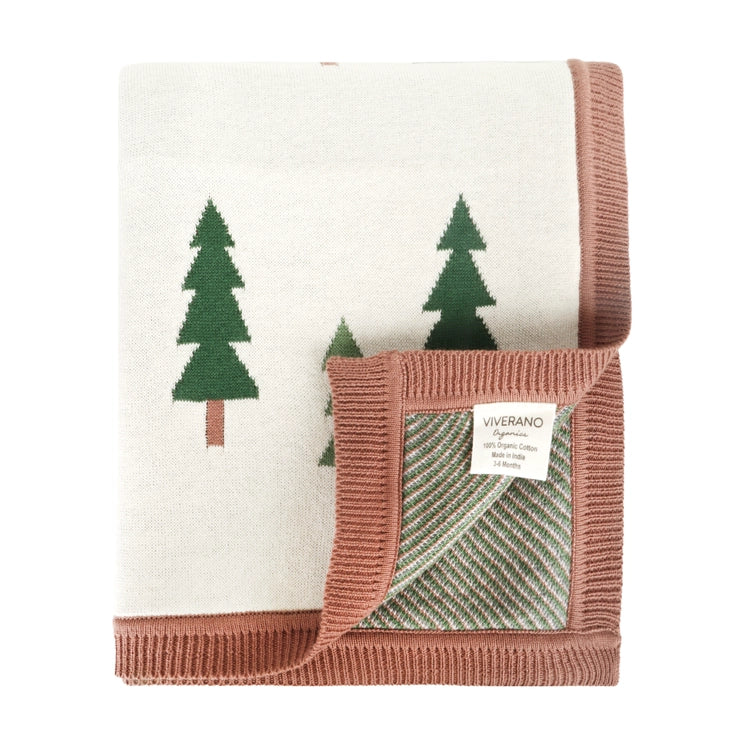Wild Moose Organic Cotton Jacquard Knit Baby Blanket