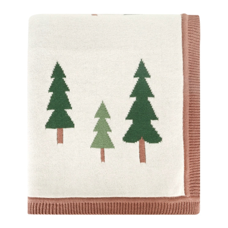 Wild Moose Organic Cotton Jacquard Knit Baby Blanket