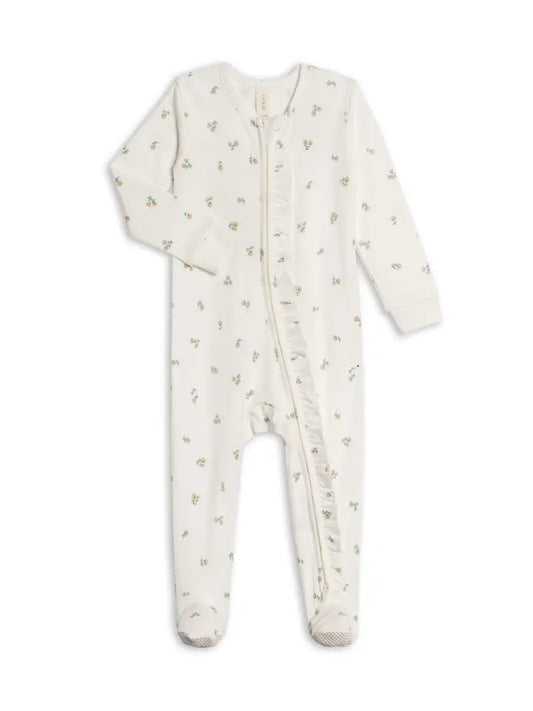 Neve Ruffle Zipper Sleeper in Palmer Floral