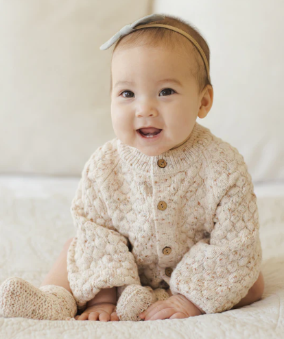Bubble Knit Cardigan in Natural Confetti