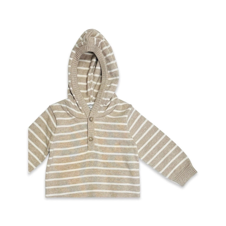 Stripe Hooded Knit Pullover
