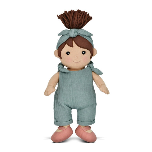 Paloma Organic Plush Doll in Teal Muslin