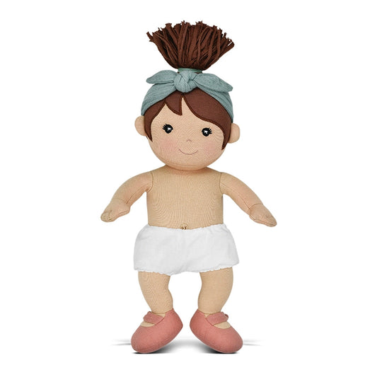 Paloma Organic Plush Doll in Teal Muslin