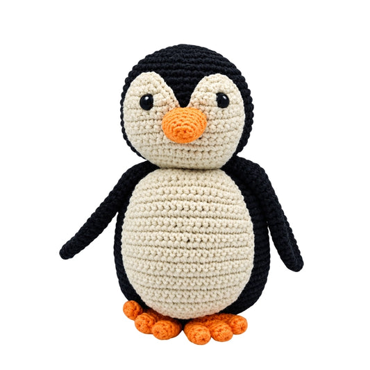 Organic Cotton Penguin Rattle