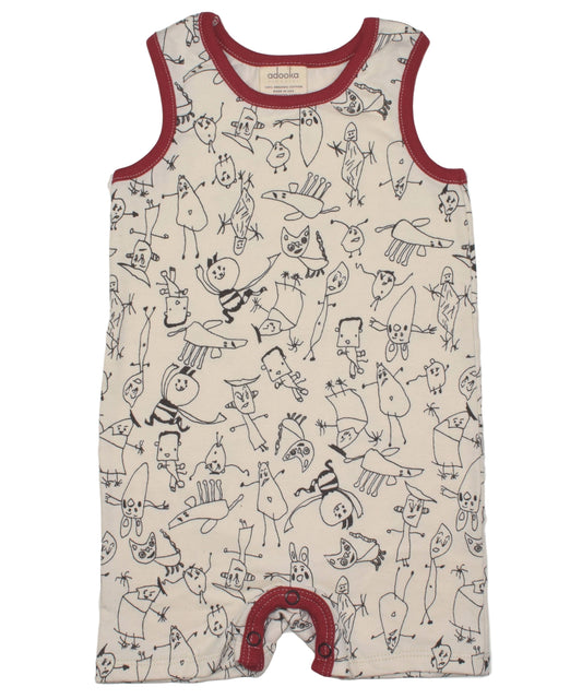 People Print Tank Romper