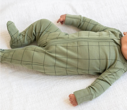 Peyton Zipper Sleeper in Basket Print