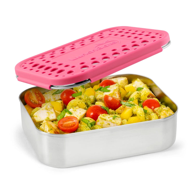 LunchBots Stainless Steel One Section Uno Pink Dots