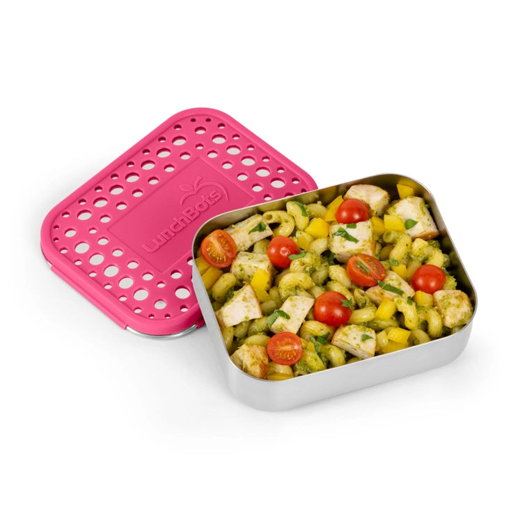 LunchBots Stainless Steel One Section Uno Pink Dots