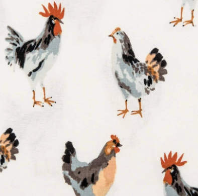 Chicken Organic Cotton Three-Layer Kerchief Bib