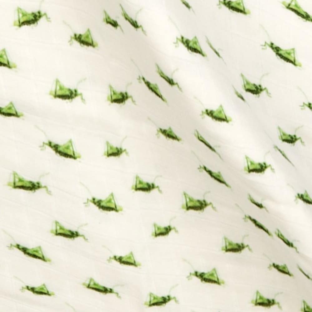 Grasshopper Organic Cotton Muslin Swaddle Blanket