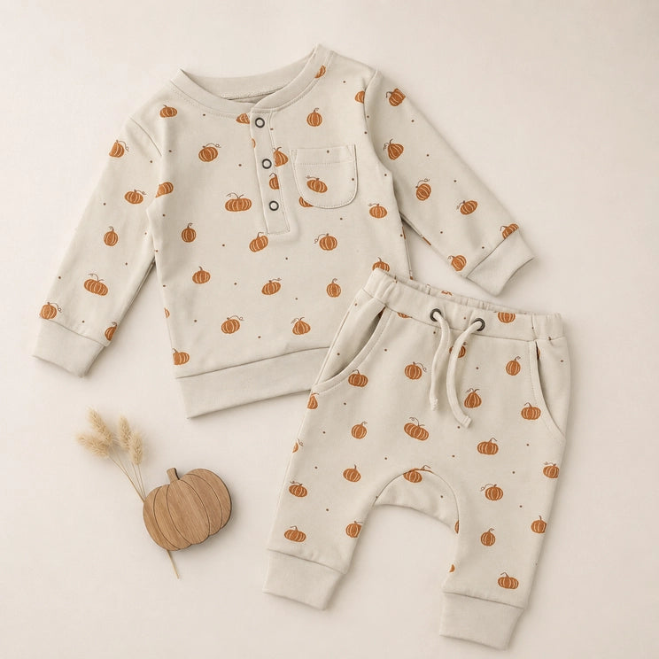 Pumpkin Spice Organic Henley & Jogger Set