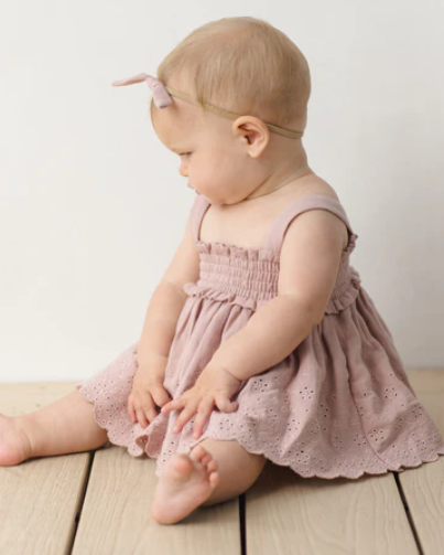 Mae Smocked Top + Bloomer Set Mauve
