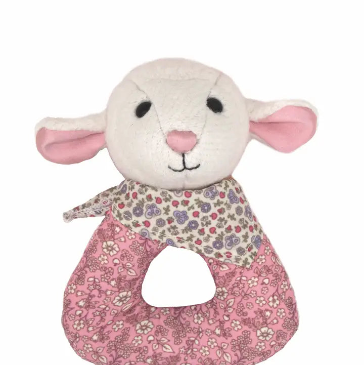Patterned Lamby Rattle Ring
