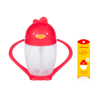 Lollacup Bold Red Cup & Replacement Straw Set