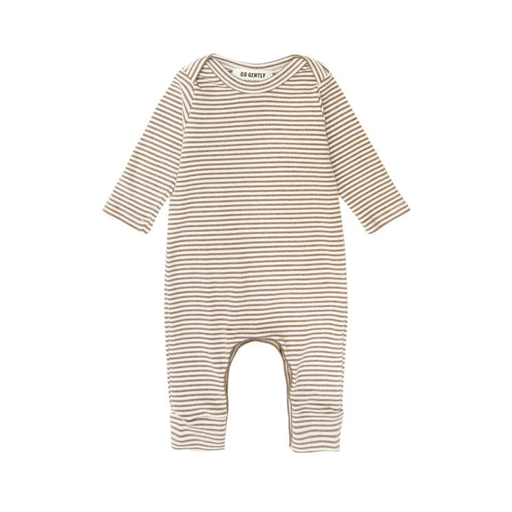 Camel Stripe Rib Romper