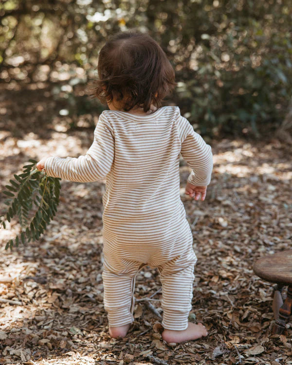 Camel Stripe Rib Romper