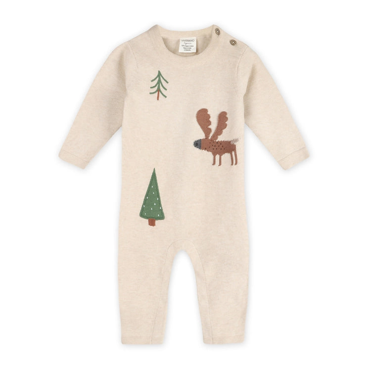 Moose Applique Knit Jumpsuit