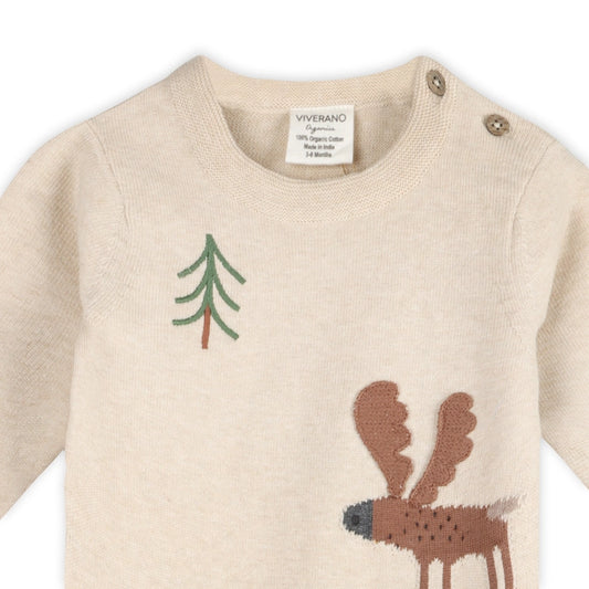 Moose Applique Knit Jumpsuit