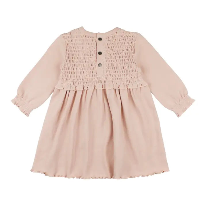 Organic Smocked Dress in Rosewater