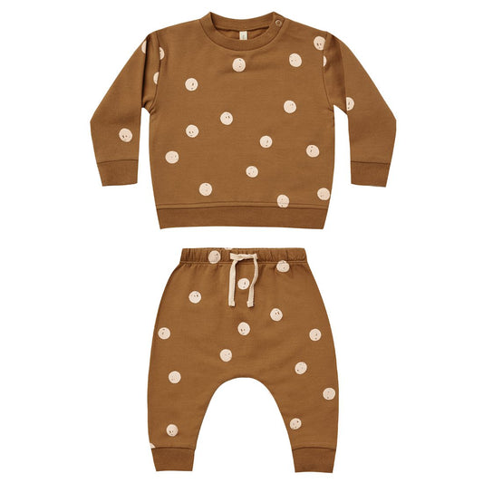 Walnut Polka Dot Sweat Suit