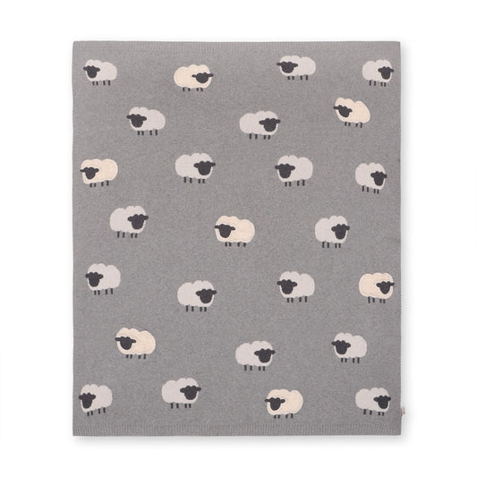 Wooly Sheep 3D Organic Cotton Jacquard Knit Blanket