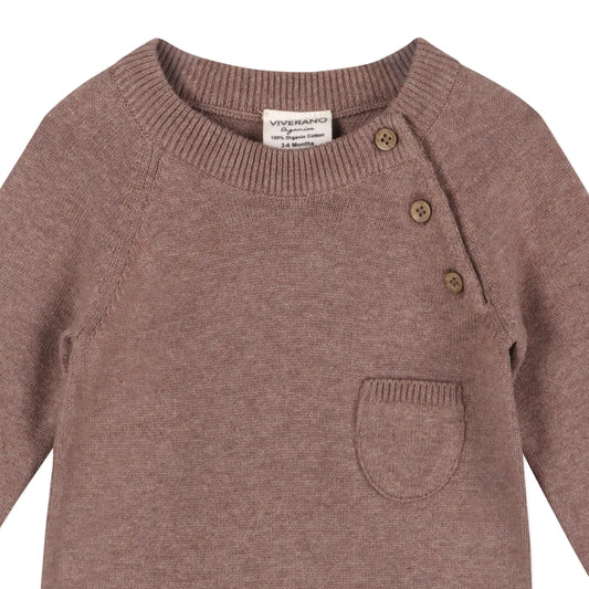 Side Button Knit Pocket Romper