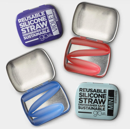 Reusable Silicone Straw in Tin