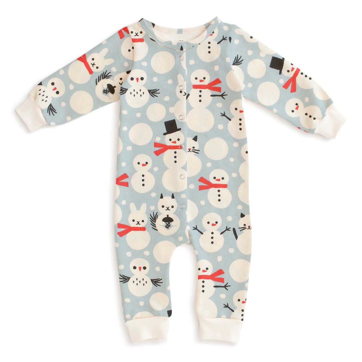 Snow Creatures Sky Blue French Terry Jumpsuit