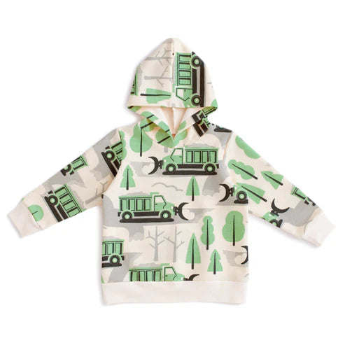 Snow Plows in Green Hoodie