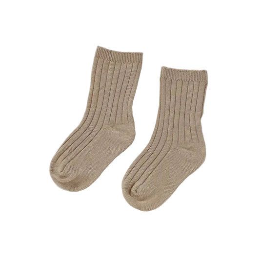 Oat Taupe Organic Cotton Baby/Toddler Socks