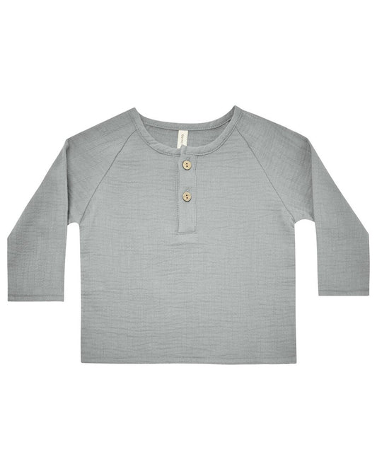 Steel Blue Long Sleeve Zion Shirt 12-18m