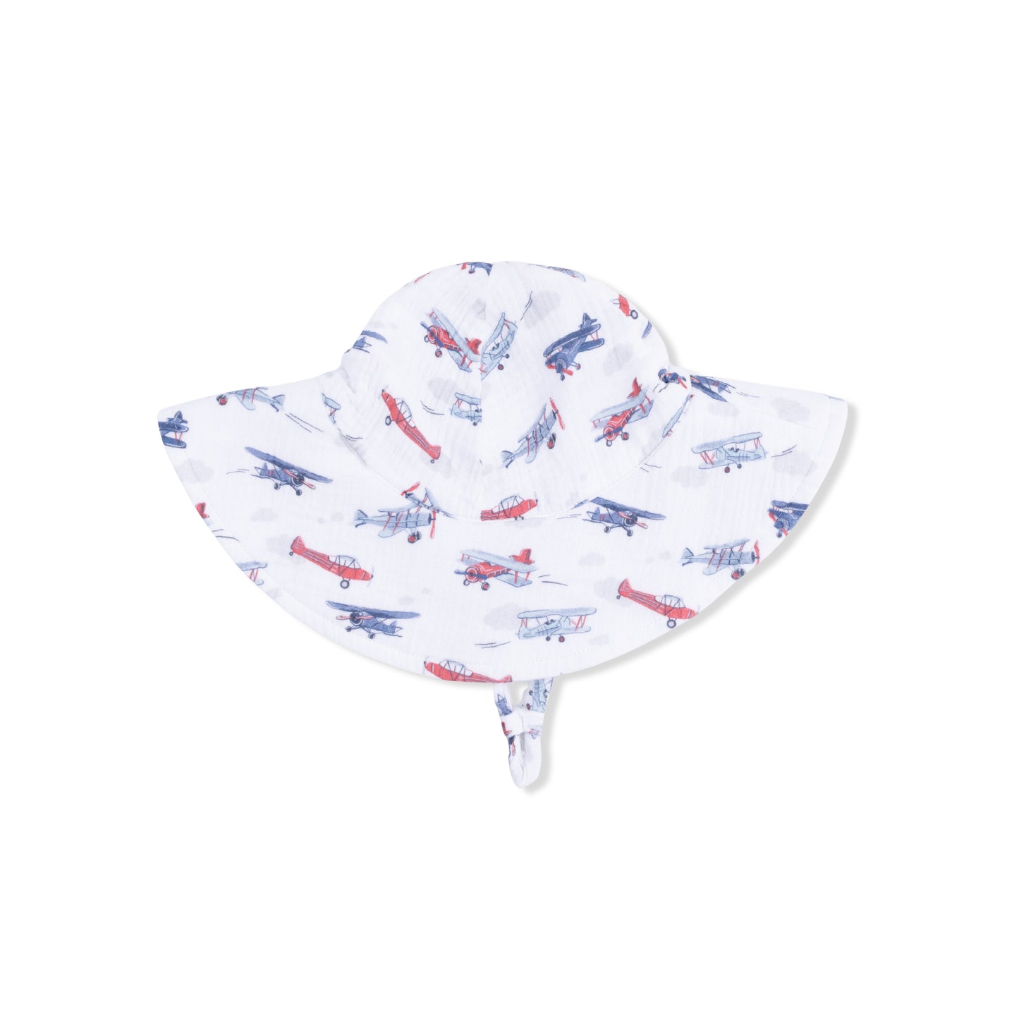 Muslin Wide Brim Sun Hat in Vintage Planes