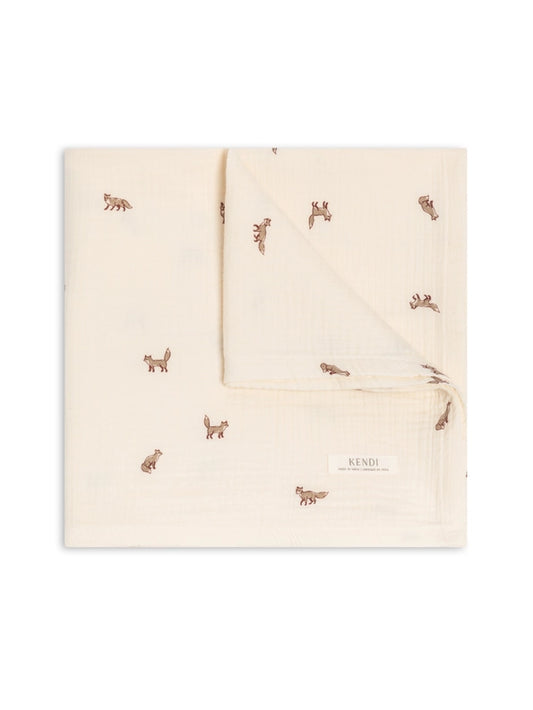 Fox Muslin Swaddle Blanket