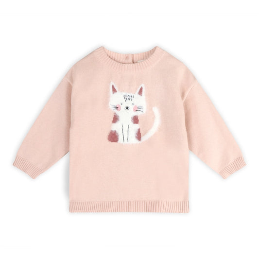 Furry Cat 3D Knit Baby Pullover