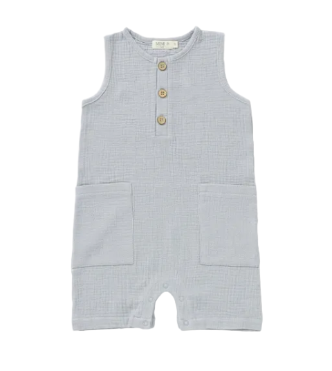 Muslin Tank Romper in Cloud