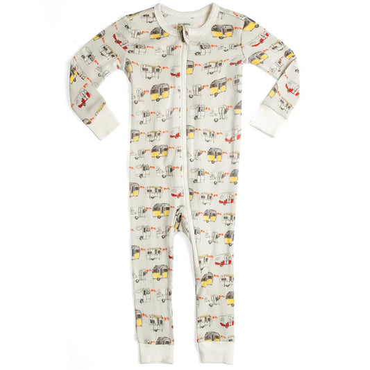 Vintage Trailers Organic Cotton Zipper Pajama