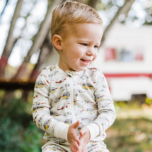 Vintage Trailers Organic Cotton Zipper Pajama