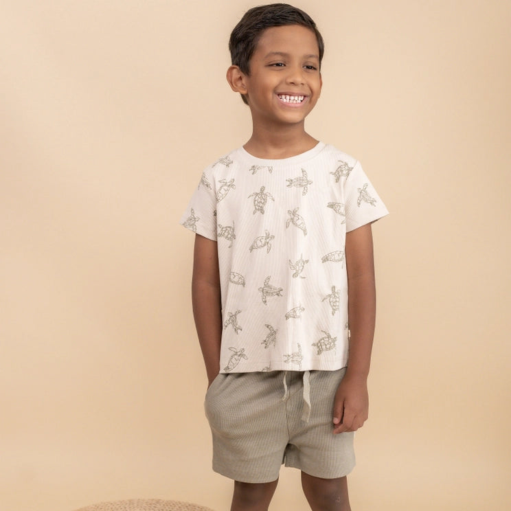 Turtle Organic Tee & Shorties Set