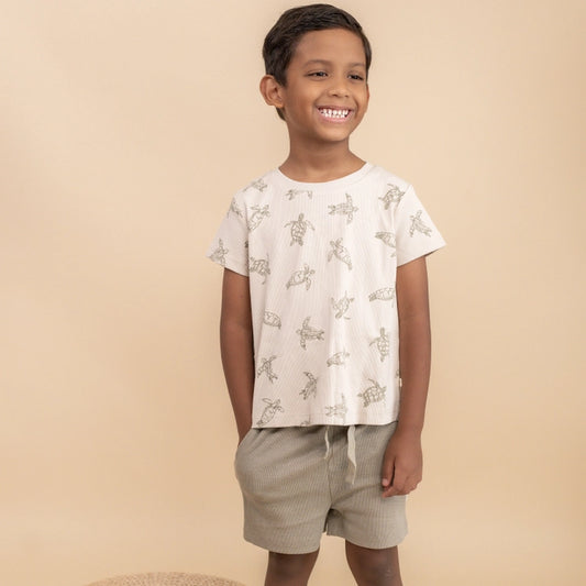 Turtle Organic Tee & Shorties Set