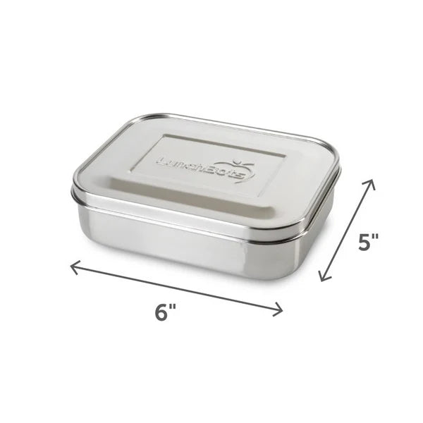 LunchBots Stainless Steel One Section Uno Green Dots
