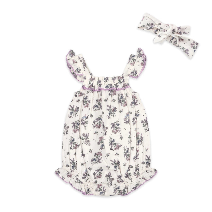 Vivian Floral Romper with Headband