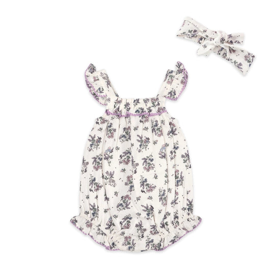 Vivian Floral Romper with Headband